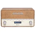 Produktbild: Denver DAB-36LW - Retro-Bluetooth-Radio - braun/weiß Digitalradio (DAB) (Digitalradio (DAB) weiß