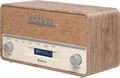 Produktbild: Denver DAB-36LW Retro DAB+ Digitalradio mit Bluetooth, AUX-Eingang, Uhr- und Weckfunktion, Holzgehäuse