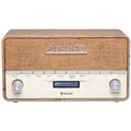 Produktbild: Denver DAB-36LW - Retro-Bluetooth-Radio - DAB+ - UKW - 5 Watt -  braun/weiß
