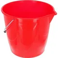 Produktbild: Peggy-Perfect Putzeimer Haushaltseimer, 12 Liter, rund, aus Kunststoff, rot, mit Ausgussöffnung