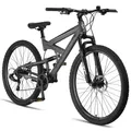 Produktbild: Licorne Bike Strong 2D Premium Mountainbike in 26, 27,5 und 29 Zoll - Fahrrad für Jungen, Mädchen, Damen und Herren - Scheibenbremse vorne und hinten - Shimano 21 Gang-Schaltung - Zoll:29.00;Farbe:Anthrazit