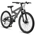 Produktbild: Licorne Bike Strong 2D Premium Mountainbike in 26, 27,5 und 29 Zoll - Fahrrad für Jungen, Mädchen, Damen und Herren - Scheibenbremse vorne und hinten - Shimano 21 Gang-Schaltung -  Zoll:29.00;Farbe:Anthrazit