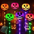 Produktbild: Homeleo Set von 6 Kürbis Solarlampen für Halloween Outdoor, Garten Deko, Solar Pumpkin Pathway Lights Außen Wetterfest für Patio, Rasen, Zaun, Veranda, Balkon