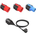 Produktbild: Steckeraufsatz Set 32A Standard (EU) 16A, 32A, Schutzkontakt, Adapter schwarz, 4-teilig, für NRGkick Ladeeinheit