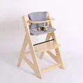 Produktbild: Kinderhochstuhl mitwachsend, Treppenhochstuhl, aus massivem Buchenholz, Hochstuhl ab 6 Monaten bis 10 Jahre HC 25332-01 (Natur)