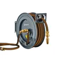 Produktbild: GEKA plus Automatischer Schlauchaufroller PA20GSK (robuster Schlauchaufroller, Stahlkonstruktion, autom. Rückzug, schrittweise Arretierung, mit 15 m Gummi Wasserschlauch)