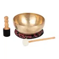 Produktbild: Bodhi Tibetische Klangschale Ø 30 cm | Handgefertigtes Klangschalen Set inkl. Kissen & Klöppel | Singing Bowl aus Indien | Ideal als spirituelles Geschenk | Meditationszubehör aus Bronze