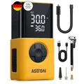 Produktbild: AstroAI Elektrische Luftpumpe Tragbar 12V Akku 4000 mAh 150 PSI Gelb für Auto