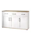 Produktbild: Sideboard Kommode Anrichte Schrank Mehrzweckschrank Weiß Landhaus Eiche Sanremo