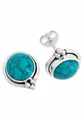 Produktbild: mantraroma Paar Ohrstecker PIARA aus 925 Silber mit Türkis (Paar, Paar Ohrringe mit Schmuckbeutel), 925 Sterling Silber Ohrringe für Damen