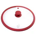 Produktbild: GRÄWE Glasdeckel Ø 30 cm mit Silikonrand und Dampfventil, Rot