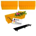 Produktbild: BURI 12 Euro-Paletten Blumenkästen-Einsätze inkl. Bewässerungsmatte | 37,3cm Gelb | Pflanzkasten für Europalette Palette | Balkonkasten | Blumentopf | aus stabilen Kunststoff | Made in Germany