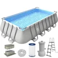 Produktbild: Avenli Frame Plus Rectangular Pool Komplettset 549 x 305 x 122 cm, Aufstellpool, rechteckig, mit Pumpe, grau
