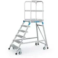 Produktbild: Zarges Podestleiter fahrbar mit 6 Leichtmetall-Stufen