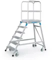 Produktbild: Zarges ZW41974 Podesttreppe Standplattform 6 Stufen fahrbar einseitig 1661889