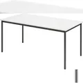 Produktbild: bümö Tisch, Multifunktionstisch 160 x 80 cm in Weiß/Schwarz - Besprechungstisch, Konferenztisch, Meetingtisch, Mehrzwecktisch, Pausentisch,