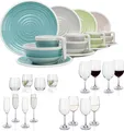 Produktbild: Harmonie Geschirr 16-teilig + Gläser Variation Ebay Geschirr + 16 Gläser für 4 Personen
