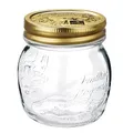 Produktbild: Bormioli Rocco Quattro Stagioni (12 Stück, Inhalt 250 ml, Marmeladegläser goldfarben, Einmachgläser verschließbar, Deckel 70 mm) 79208, Glas, klar