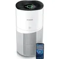 Produktbild: Brandson Luftreiniger leise, Air Purifier, Raumluftreiniger für 90 m2 Räume, Allergiker H13 HEPA Filter entfernt 99,97% Viren Bakterien Allergen... - Weiß