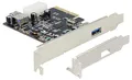Produktbild: PCIe x4 SuperSpeed USB 10 Gbps (USB 3.1 Gen 2) 1+1 Port inkl. LP ASmedia Delock