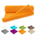 Produktbild: heimtexland ® Badvorleger Chenille Super Flauschig Saugstark Badteppich Badematte Ökotex Typ771 Orange 45 x 50 cm