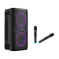 Produktbild: Hisense HP 110 Party Rocker One Plus Portable Party Speaker with Karaoke Mode Including 2 Microphones, 300 W Sound Volume, DJ Effects, Wireless Charging, 5 Light Effects, Up to 15 Hours Battery Life,