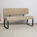 Produktbild: IDIMEX Esszimmerbank MATESE aus Kord, beige – gemütliche Sitzbank mit Rückenlehne, gepolstertem Sitz, Metallgestell in Schwarz, Moderne Küchenbank für 2 Personen [Belastbarkeit bis zu 250 kg]