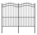 Produktbild: vidaXL Gartenzaun Gartenzaun mit Speerspitze Schwarz 239 x 175 cm Pulverbeschichteter St, (1-St)