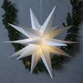 Produktbild: LED Weihnachtsstern 3D - Leuchtstern - D: 30m - Timer - Batteriebetrieb - für Innen/Außen - weiß