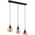 Produktbild: Trio Leuchten Pendelleuchte Lumina, Schwarz, Bernstein, Metall, Glas, 19.5x150x68.8 cm, Lampen & Leuchten, Innenbeleuchtung, Hängelampen, Pendelleuchten