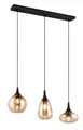 Produktbild: Trio Leuchten Pendelleuchte Lumina 317000313, Metall Schwarz matt, Glas amber, exkl. 3x E14, Bernstein