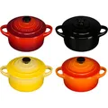 Produktbild: 4x1 Le Creuset Mini Braeterset m.Deckel 10x5cm, Feuer u. Flamme