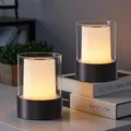 Produktbild: VISDANFO Kleine Camping Lampe, Aufladbare LED Touch Outdoor Tischlampe Kabellos, Tragbare Nachttischlampe 2er set, Geeignet für Schlafzimmer Dekoration, Baby-Nachtlicht, Bad, Stillen (Schwarz)