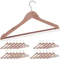 Produktbild: 24 X Kleiderbügel Zedernholz, Mottenschutz Im Kleiderschrank, Edles Design, Eingekerbt, B: 44 Cm, Bügel Set, Natur