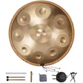 Produktbild: VEVOR Handpan, 55 cm, 9 Noten, D-Moll-Handtrommel, Drum-Instrument mit Schlägeln, 440-Hz-Handpan-Ständer & Tragetasche, Heilende Klangtrommel aus Stahl, Schlaginstrumente für Erwachsene & Anfänger