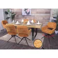 Produktbild: 6er-Set Esszimmerstuhl MCW-N74, Küchenstuhl, drehbar Auto-Return, Stoff Chenille (490g/m²) Öko-Tex ~ ocker-gelb