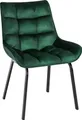 Produktbild: CLP Esszimmerstuhl Saranda mit Rückenlehne und schwarzem Metallgestell,grün Samt