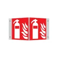 Produktbild: SafetyMarking Brandschutzschild Alu B150xH150 mm Winkel Feuerlöscher