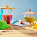 Produktbild: 3er Set Glasdeckel Beach Kids aus Silikon perfekt zum Schutz der Getränke