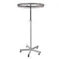 Produktbild: GERSO Ringständer für Kleidung auf Rollen höhenverstellbar Durchmesser = 75 cm Pulverbeschichtung weiss Ring verchromt