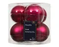 Produktbild: Rote Christbaumkugeln 8cm Set, Glas, Matt & Glänzend, Weihnachtsbaum-Deko, 6er Pack
