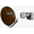 Produktbild: Fuba Sat Anlage 4 Teilnehmer | Satellitenschüssel Komplettset - DAA 650 B Sat-Schüssel 60x65cm Alu braun + Fuba DEK 417 Quad LNB 4 Teilnehmer (DVB-S