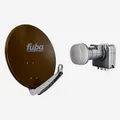 Produktbild: Fuba 65cm Satellitenschüssel braun Set Quad LNB 4 Teilnehmer (HDTV,4K/8K)