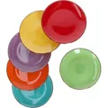 Produktbild: 6tlg Kuchentellerset Uni bunt Dessertteller Essteller Frühstück Servierplatte Tafel ofentauglich - Orange/Gelb/Grün/Rot/Lila/Türkis
