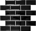 Produktbild: Metro Subway Fliesen Schwarz Facette Mosaikfliese Keramik Fliesenspiegel Küche MOS26M-0303