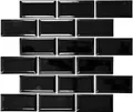 Produktbild: Mosani Mosaikfliesen Metro Subway Fliese Schwarz Mosaikfliese Keramik Küche