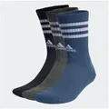Produktbild: adidas Performance Funktionssocken 3STREIFEN CUSHIONED CREW SOCKEN, 3 PAAR (3-Paar) blau L (43/45)