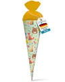 Produktbild: itenga Geschwisterschultüte 35cm Tiere Tiermuster Geschenkverpackung Schultüte Zuckertüte Filzverschluss Kinder Erwachsene (Waldtiere)