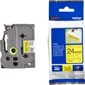 Produktbild: Schriftbandkassette Brother 24mm gelb/schwarz TZES651