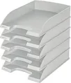 Produktbild: Esselte-Leitz LEITZ Briefablage Plus Standard, A4, Polystyrol, grau senkrecht oder versetzt stapelbar, großer Greifausschnitt, - 5 Stück (5227-00-85)